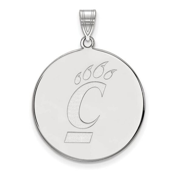 10k White Gold U of Cincinnati XL Logo Disc Pendant - Picture 1 of 4